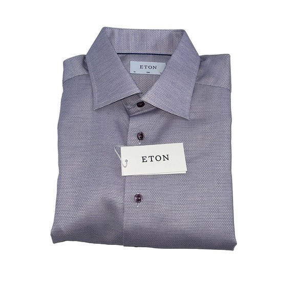 NWT Eton Slim Fit Light Purple Dress Shirt Mens Size 16.5 42